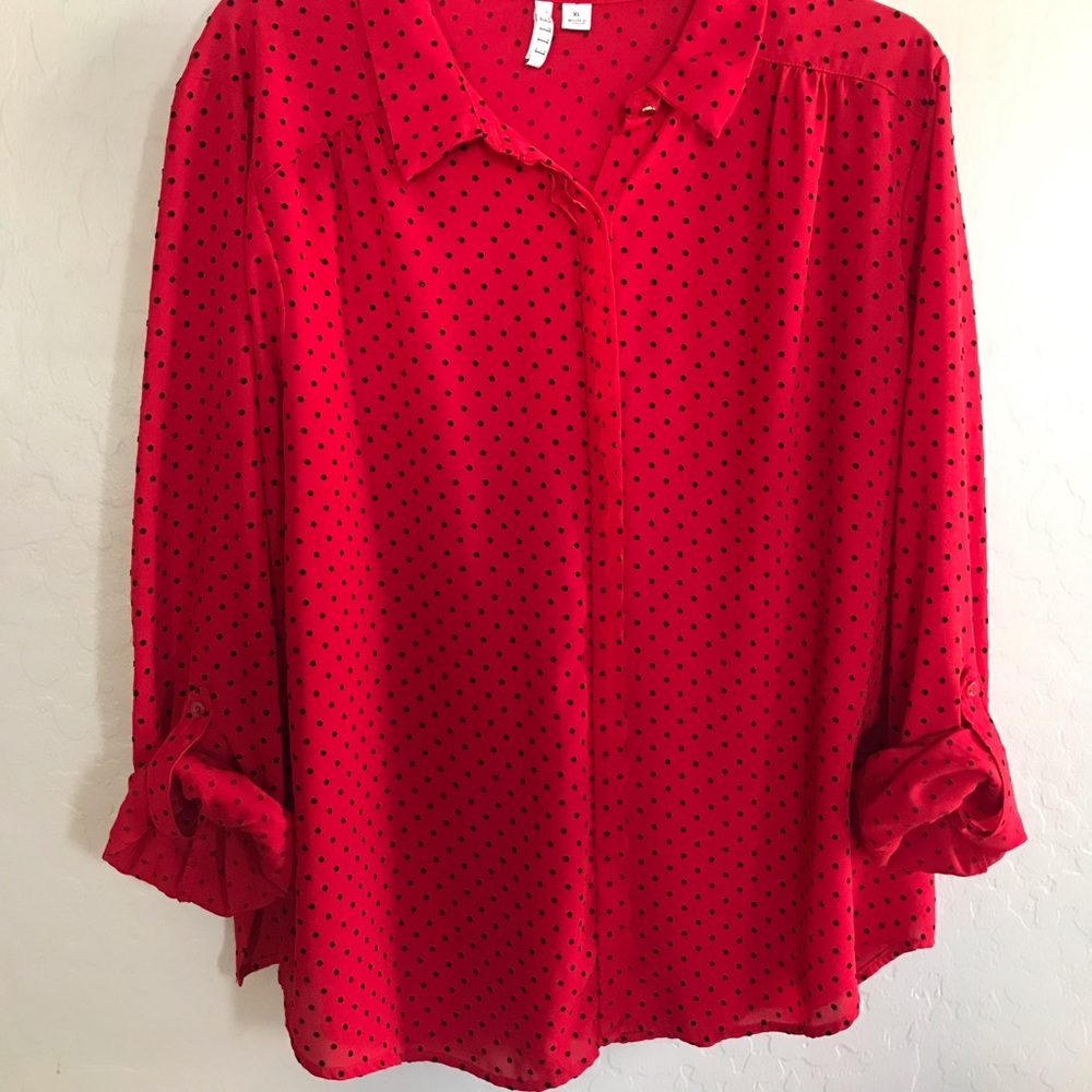 Red Polka Dot Elle Blouse